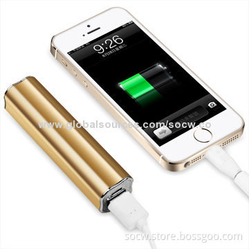 Convenient 2,600mAh Emergency Mobile Phone Charger for Gifts with 5V/1A Input, 97*24*24mm Size